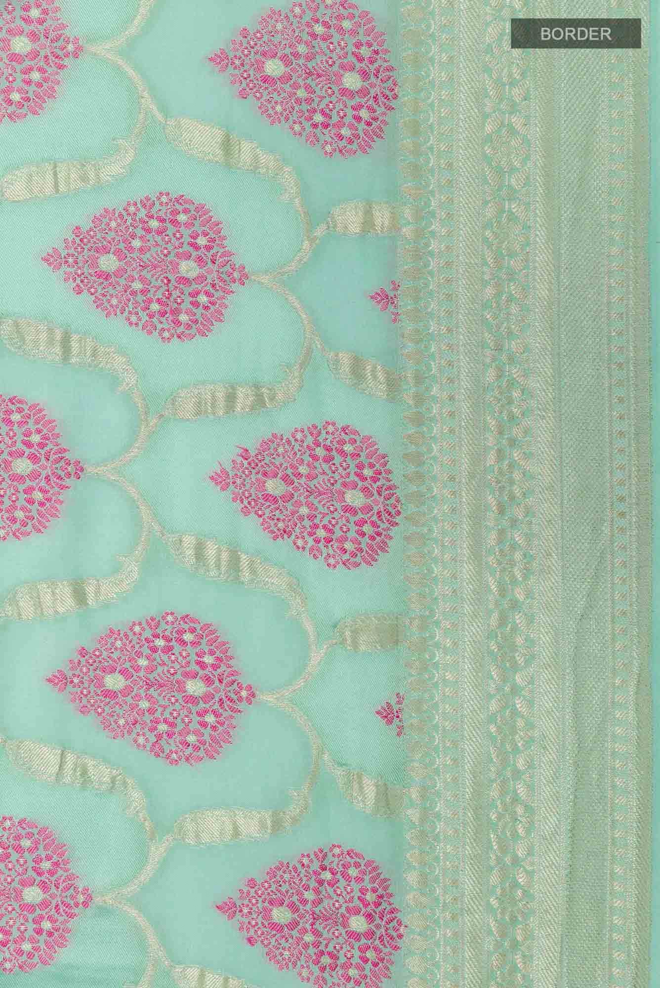 Light Blue Crepe Saree