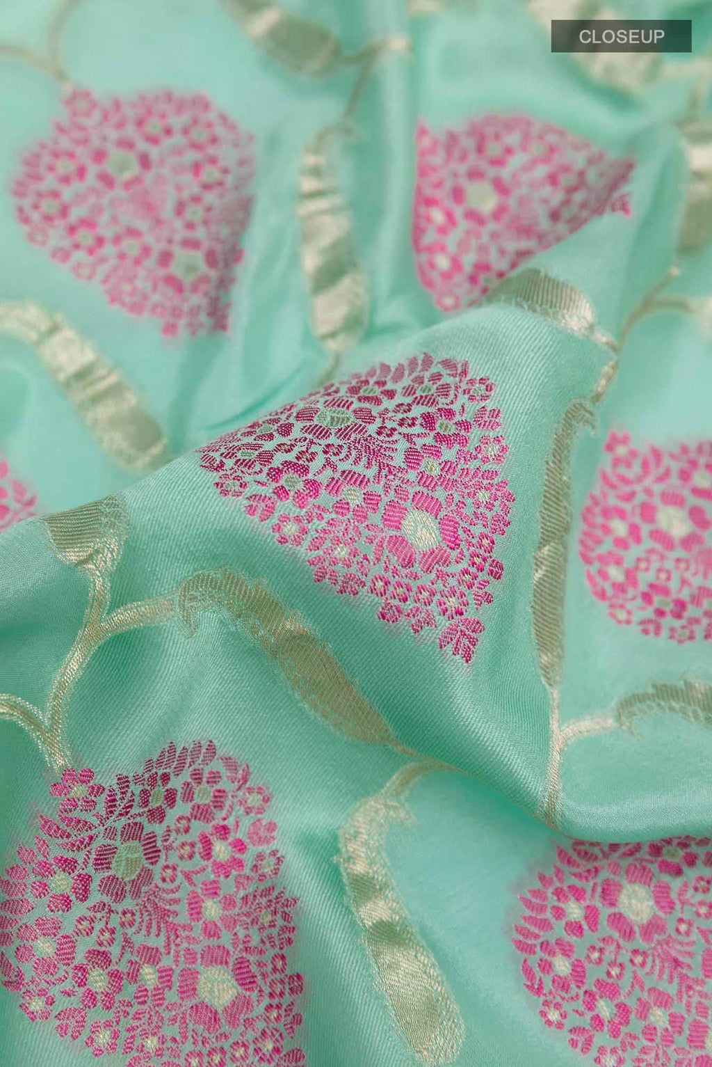 Light Blue Crepe Saree