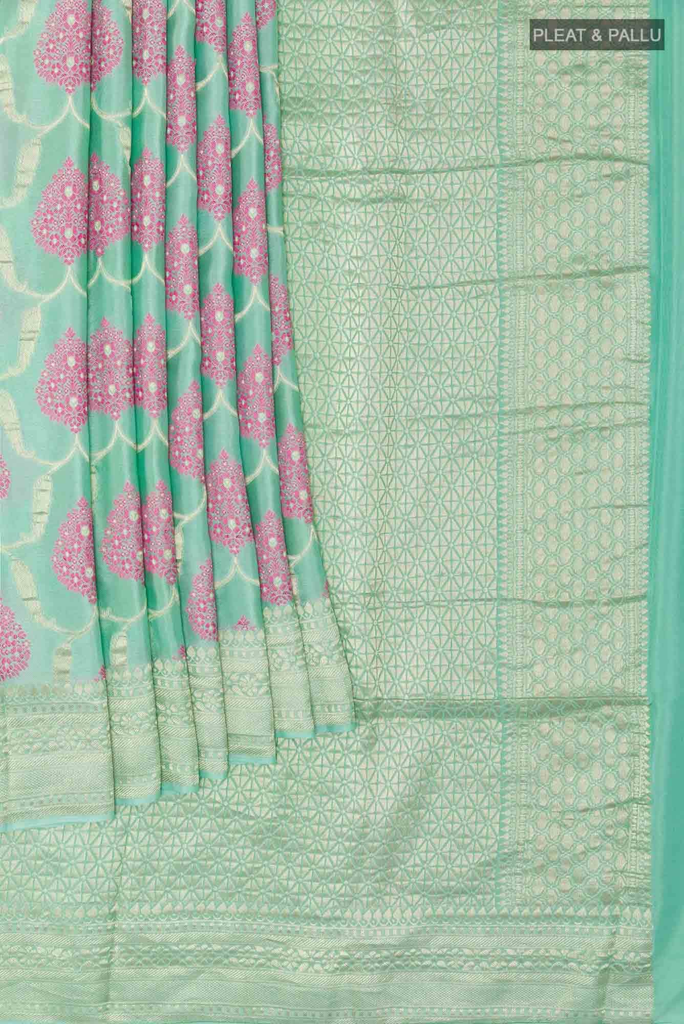 Light Blue Crepe Saree