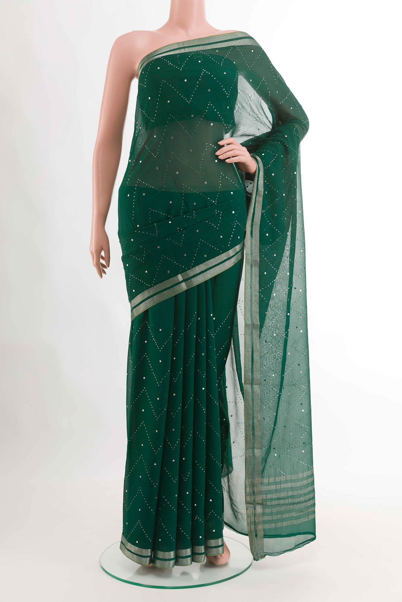 Green Mysore Chiffon Saree