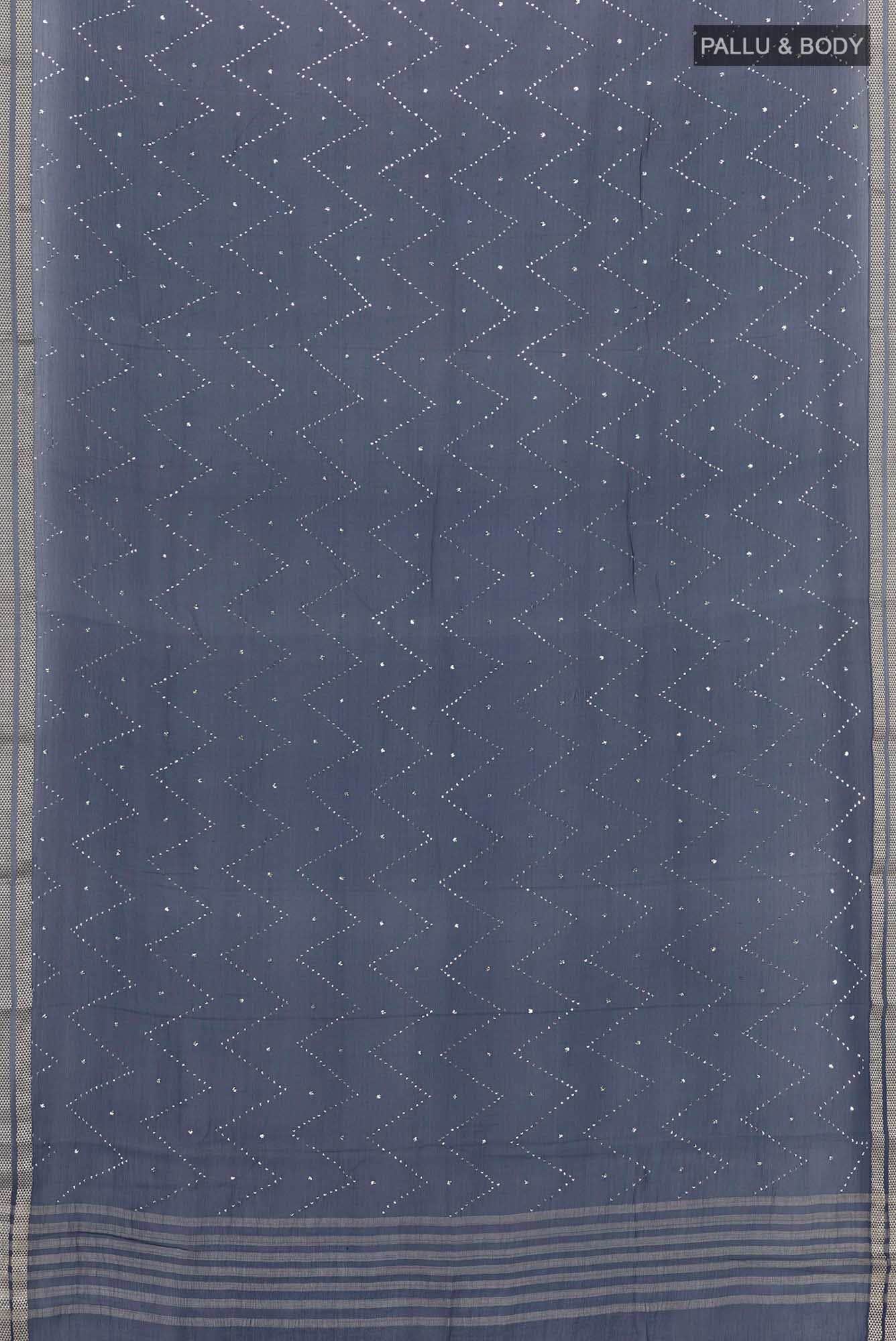 Dark Blue Mysore Chiffon Saree