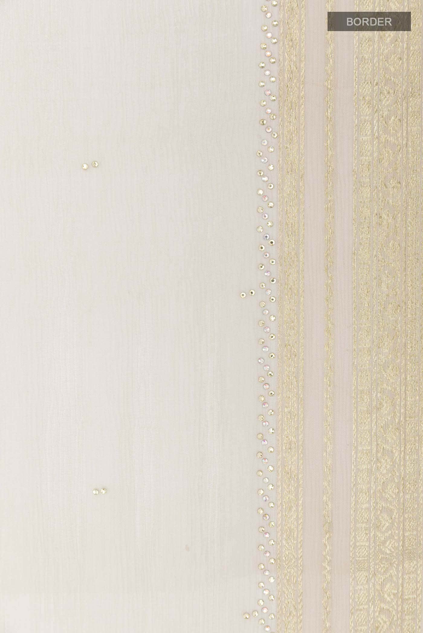 Cream Mysore Chiffon Saree