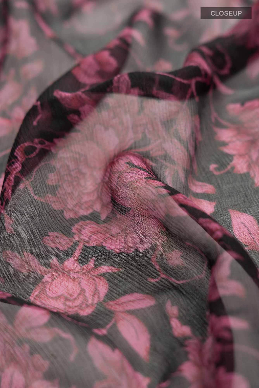 Black Mysore Chiffon Saree