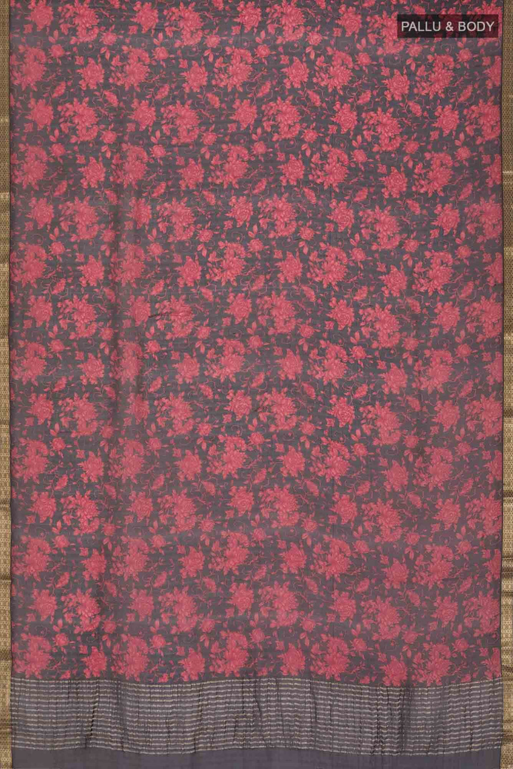 Black Mysore Chiffon Saree