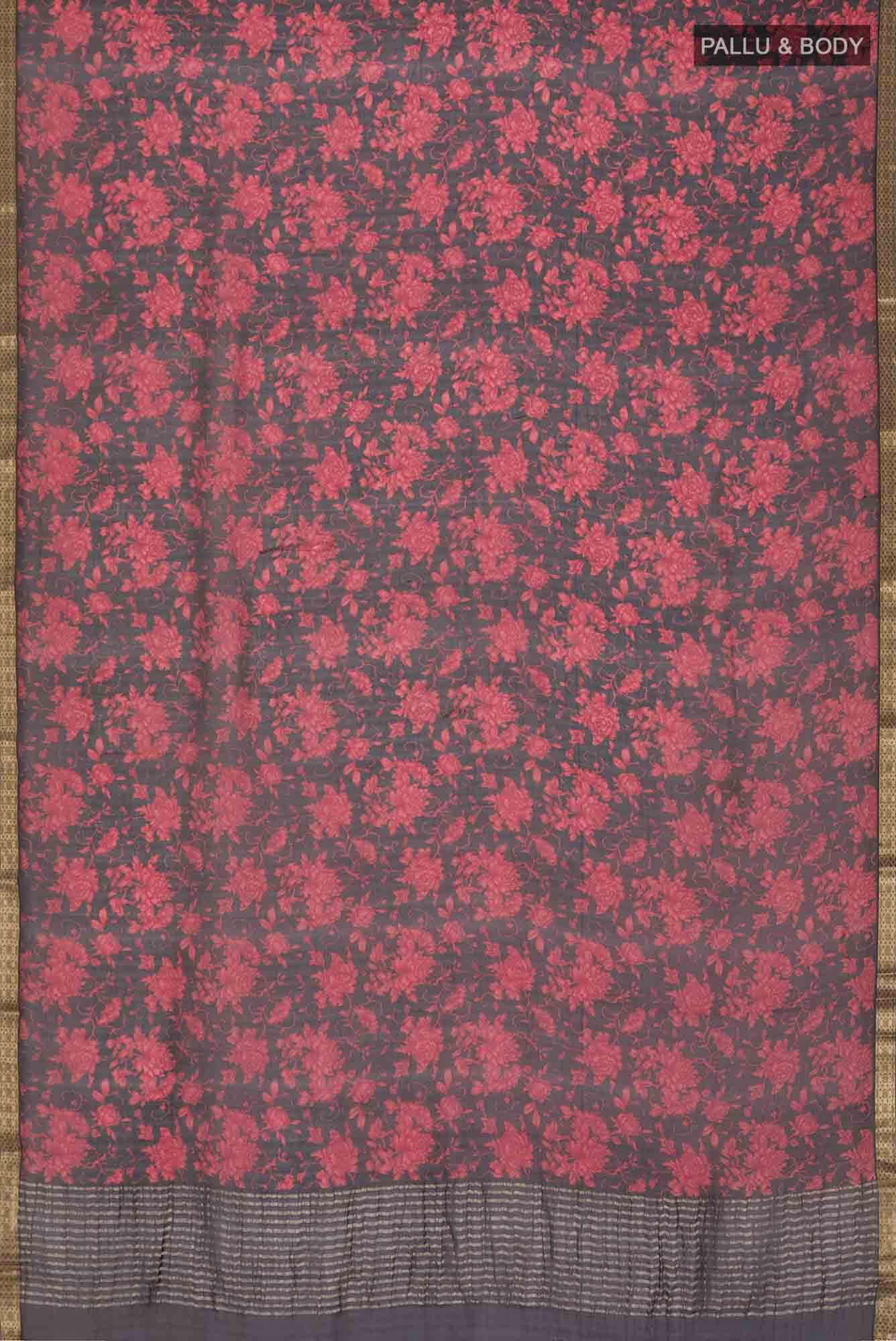 Black Mysore Chiffon Saree
