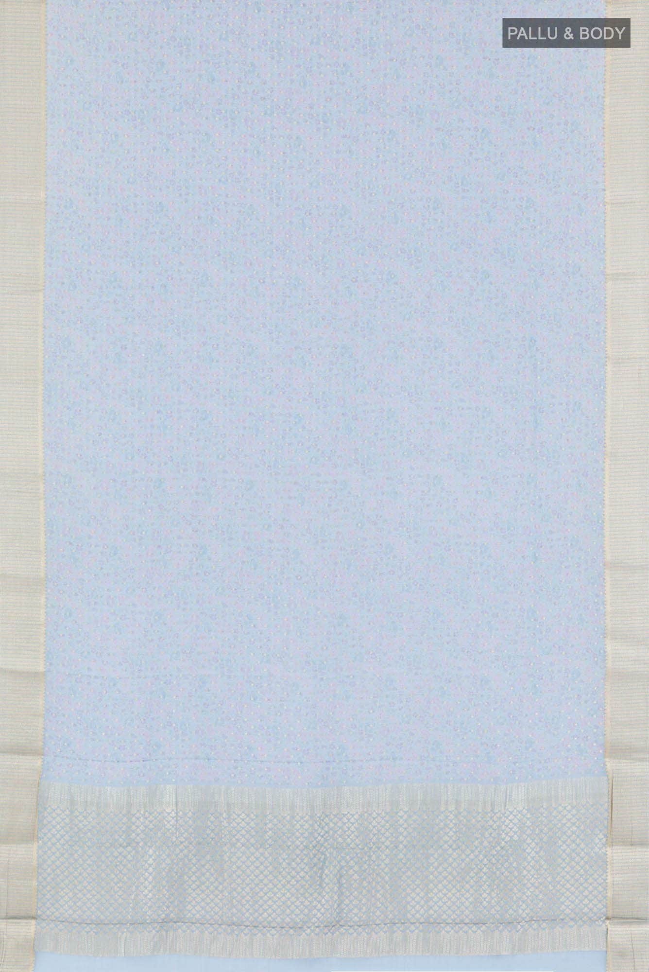 Blue Crepe Saree