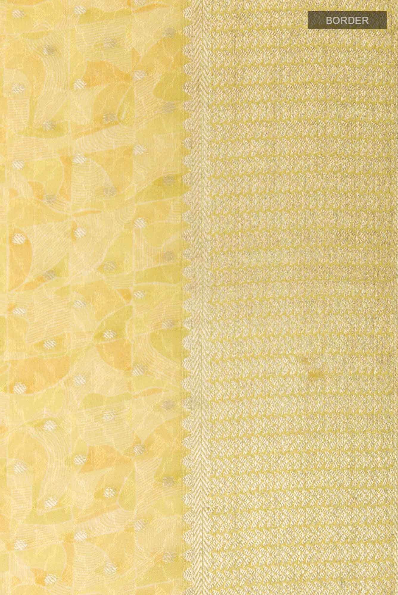 Yellow Crepe Saree