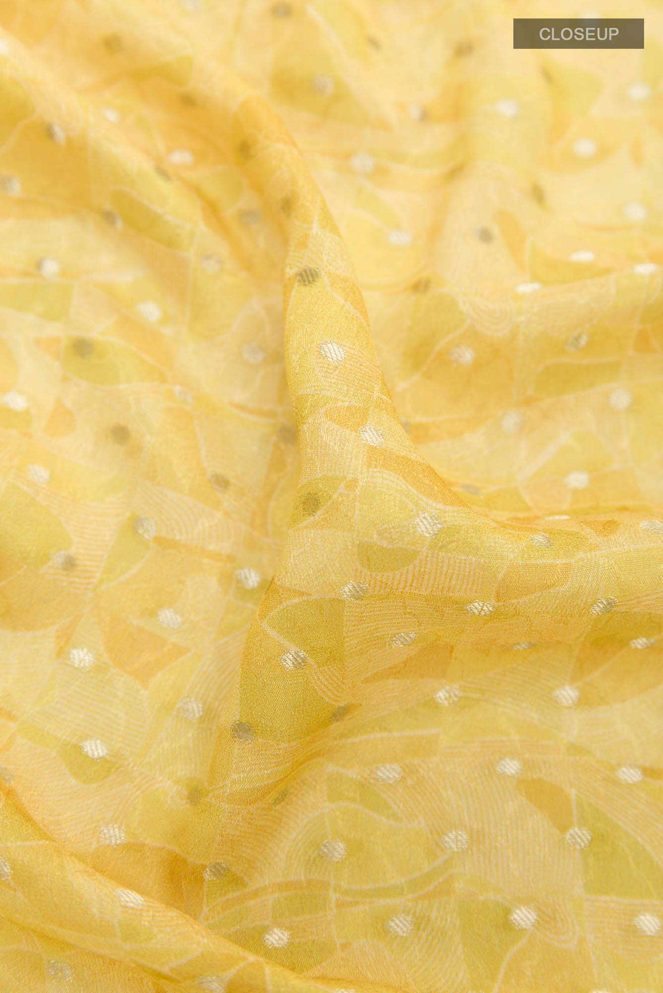 Yellow Crepe Saree