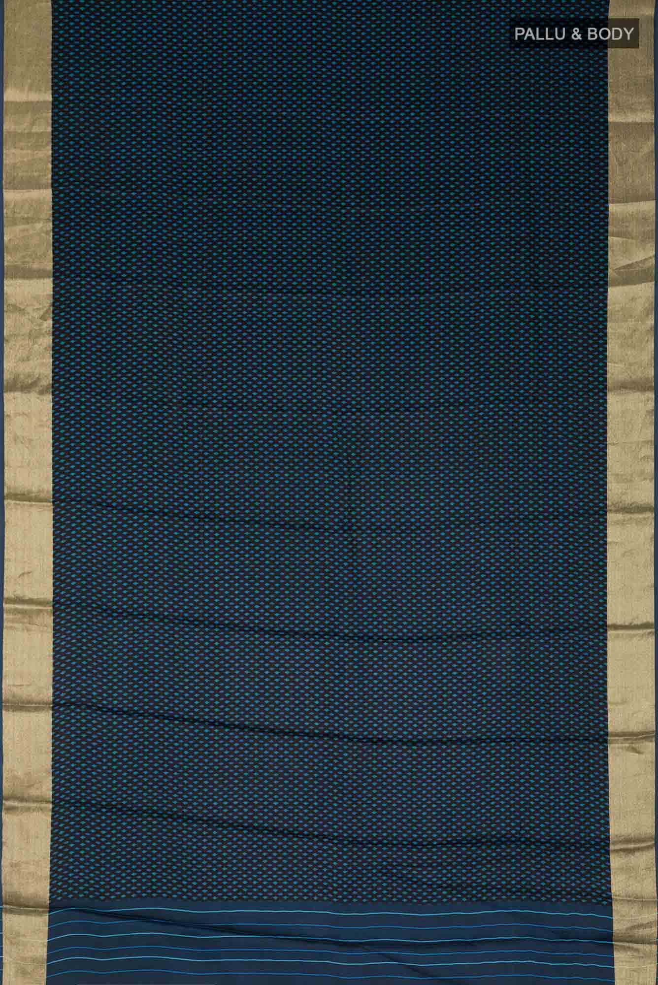 Black Satin Crepe Saree