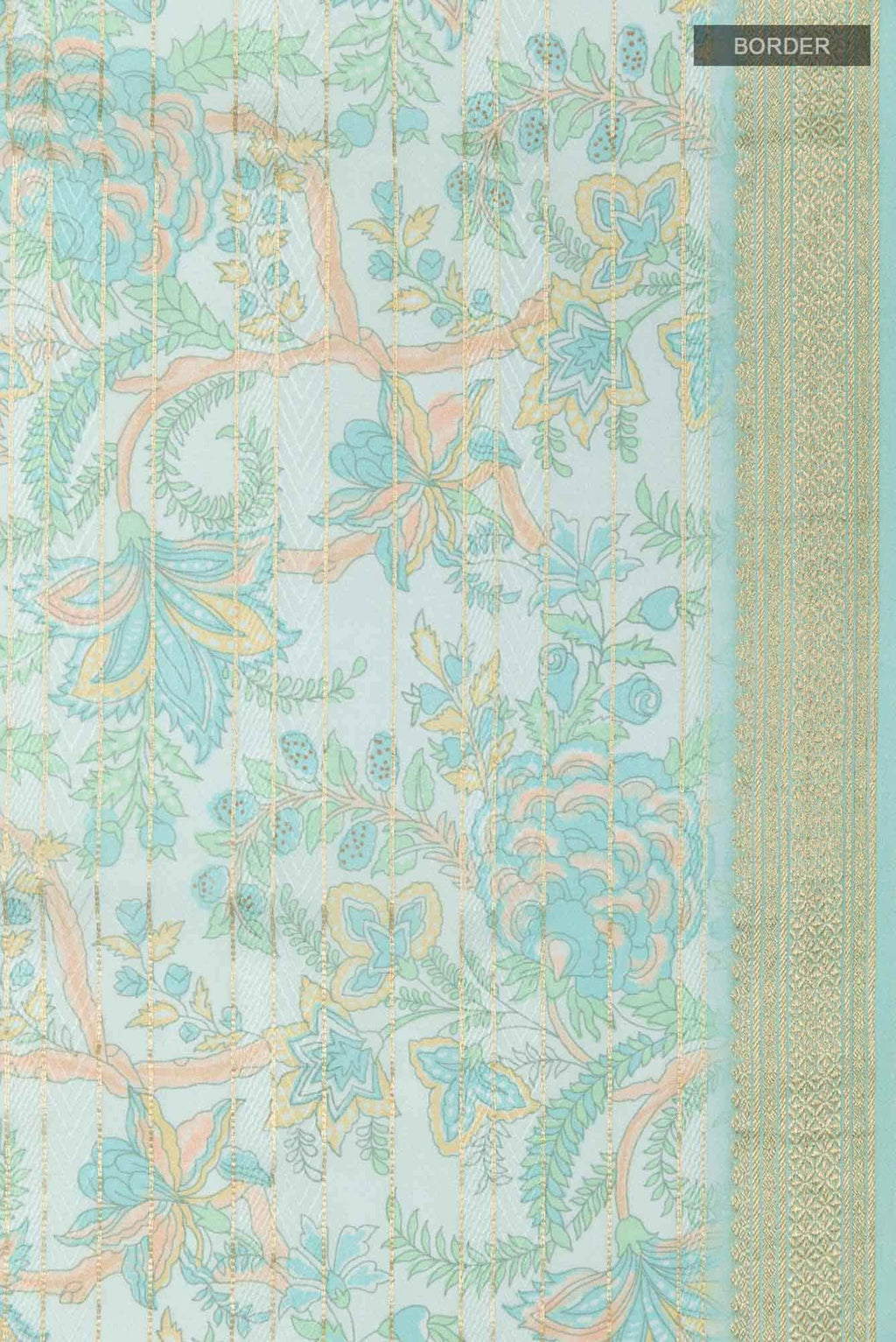 Light Blue Crepe Saree