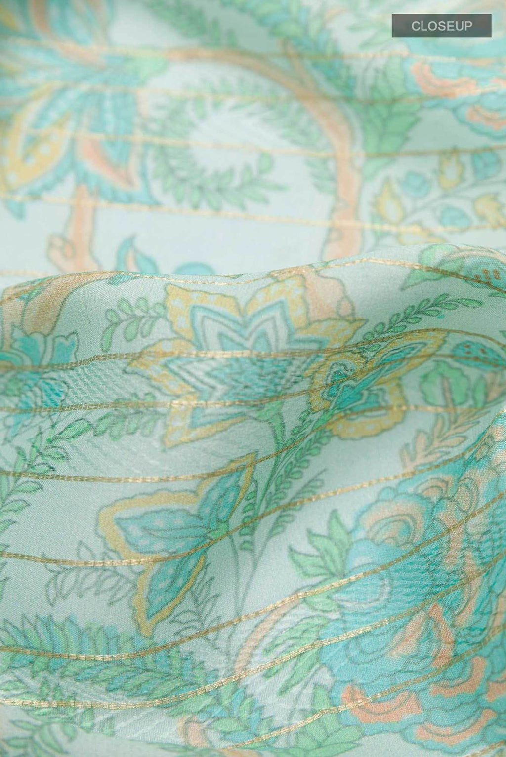 Light Blue Crepe Saree