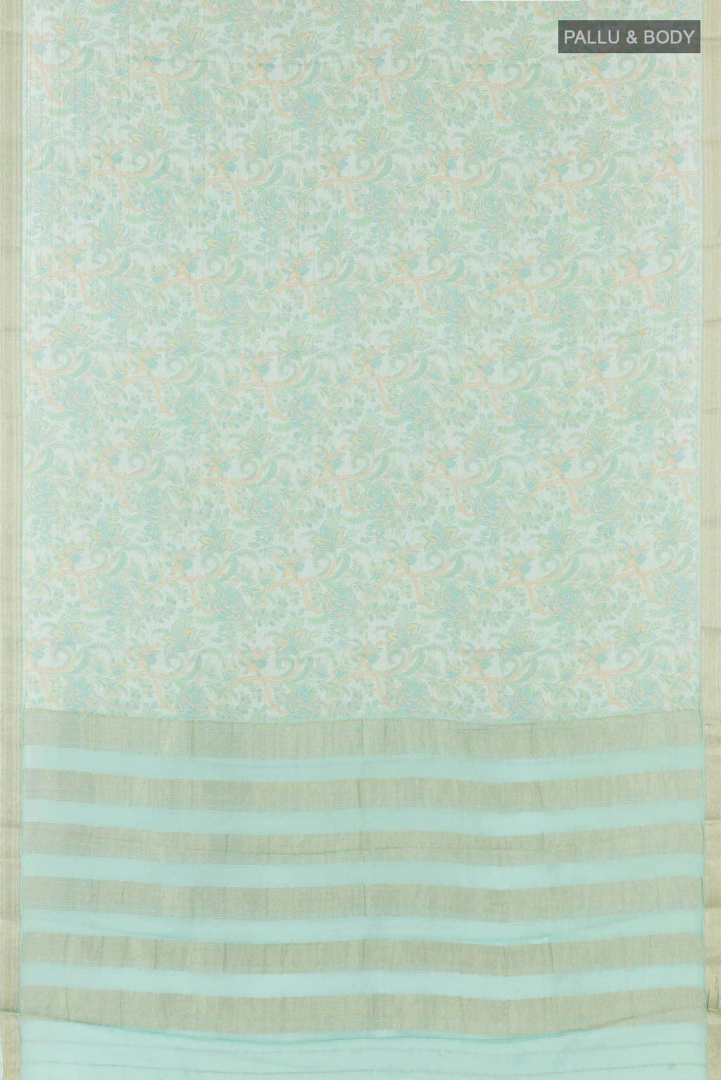 Light Blue Crepe Saree