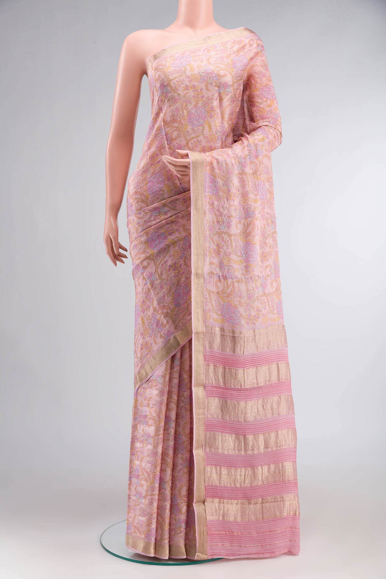 Coral Mysore Crepe Saree