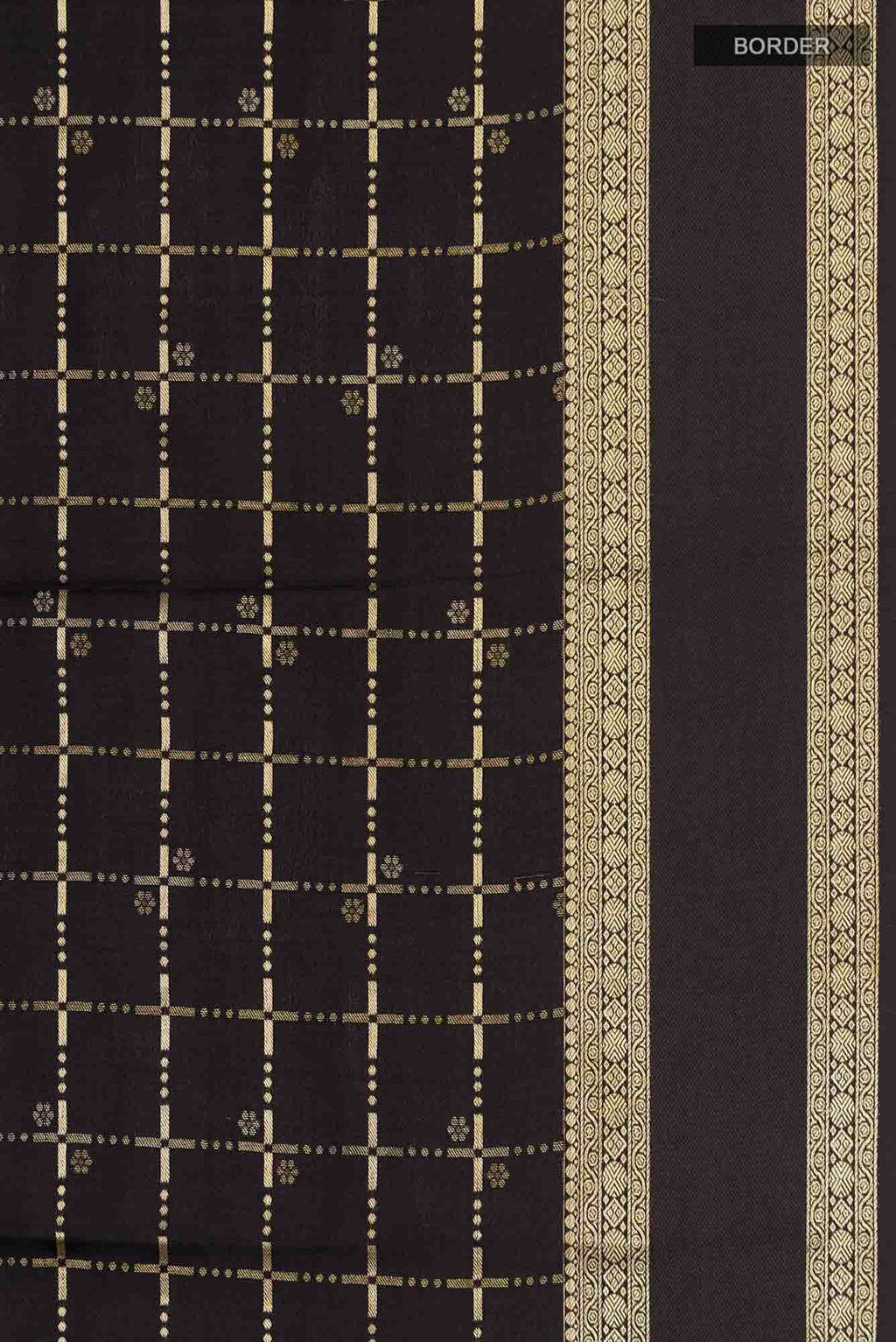 Black Mysore Crepe Saree