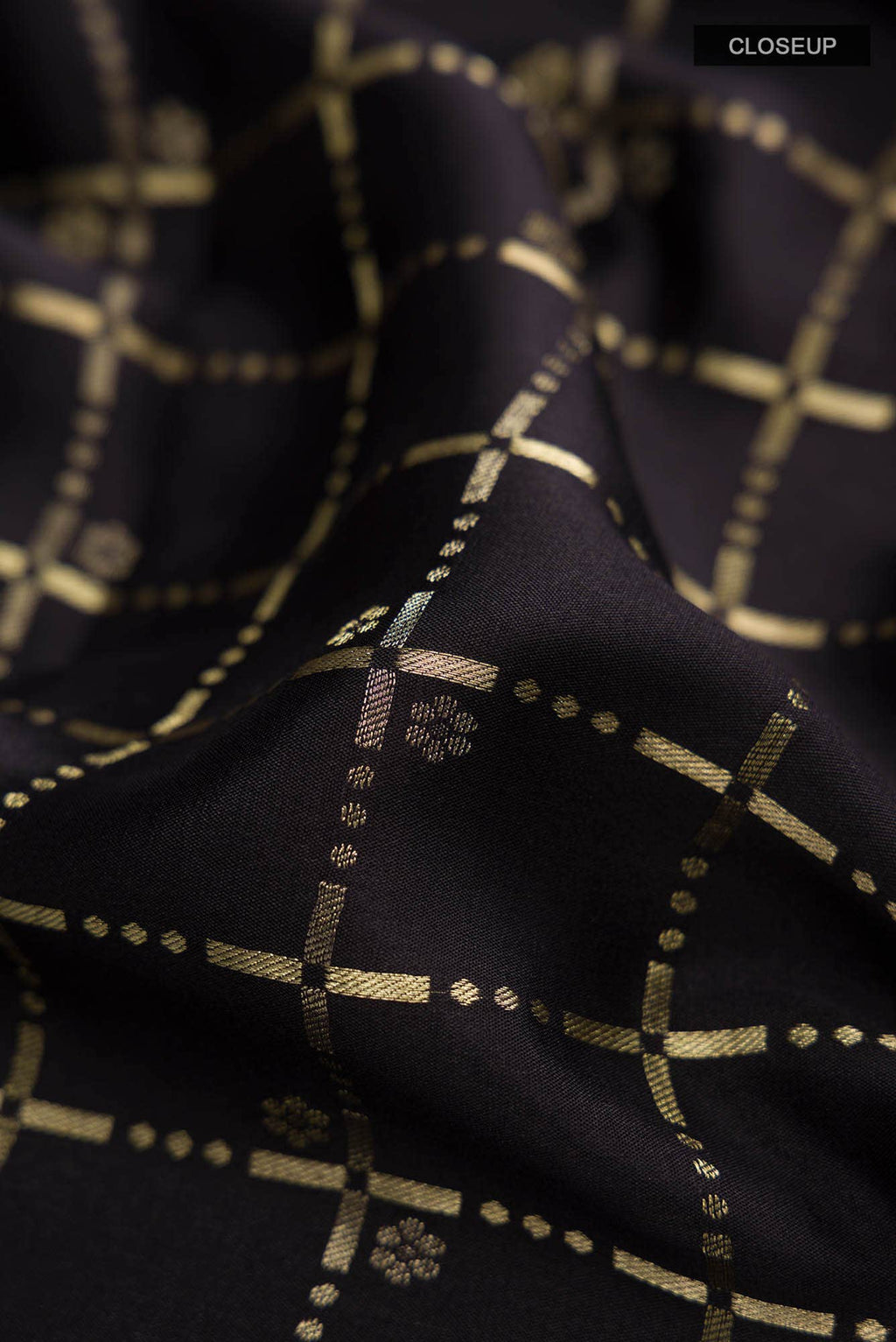 Black Mysore Crepe Saree