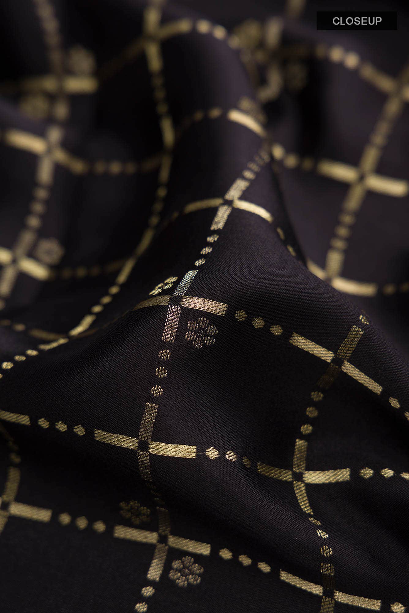 Black Mysore Crepe Saree