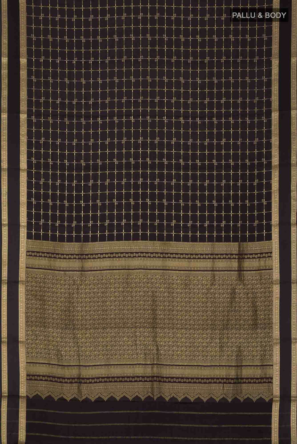 Black Mysore Crepe Saree