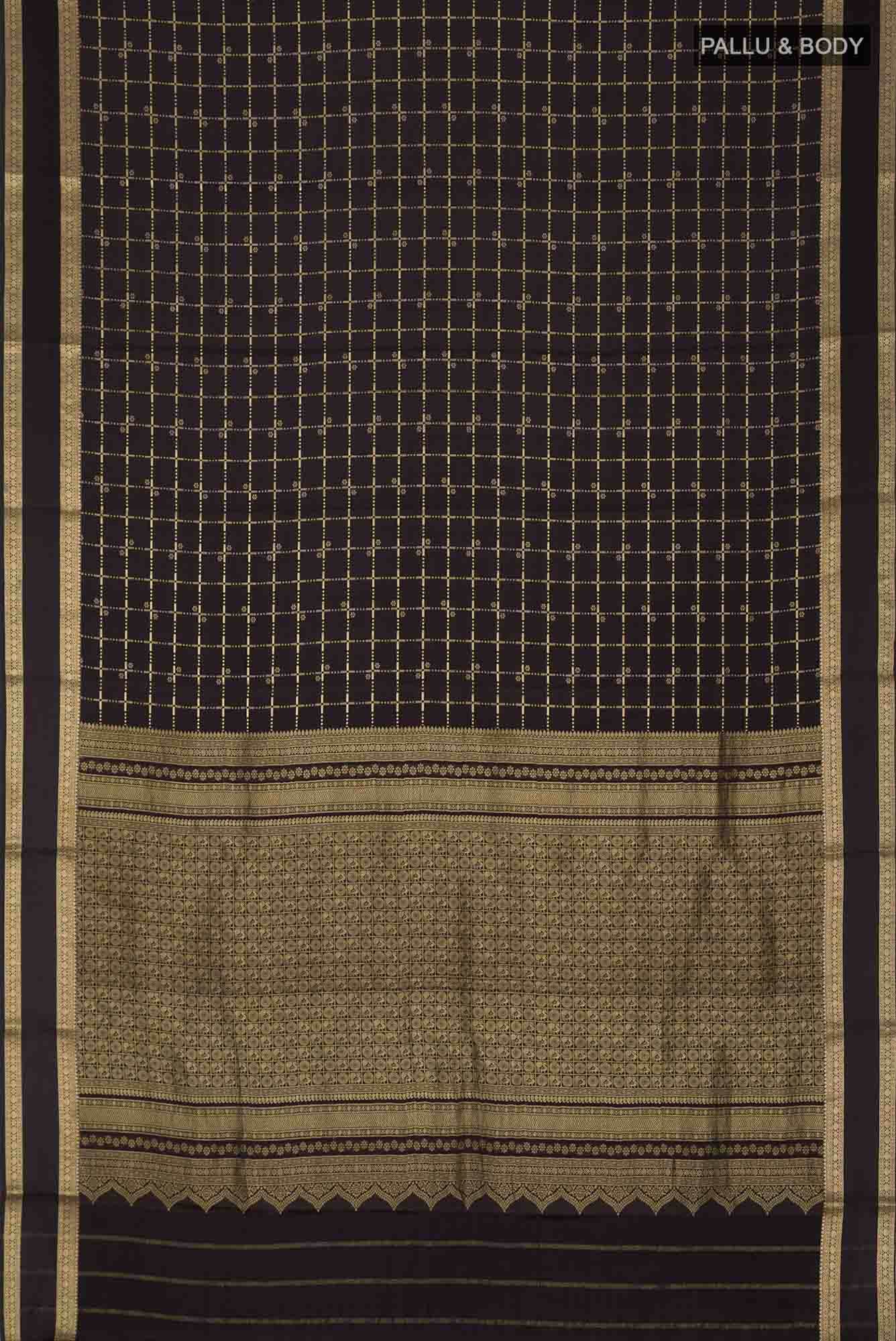 Black Mysore Crepe Saree