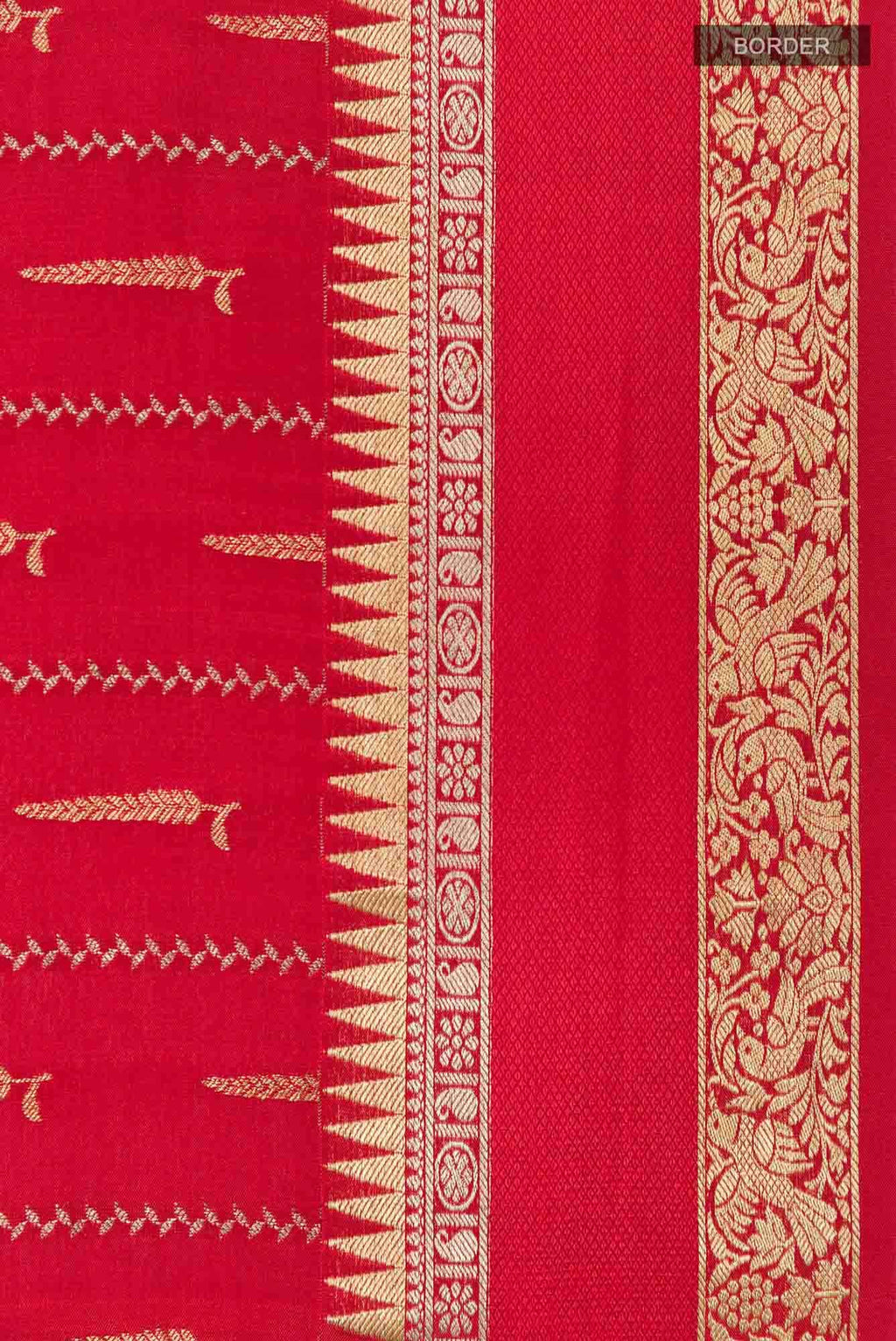 Red Crepe Saree