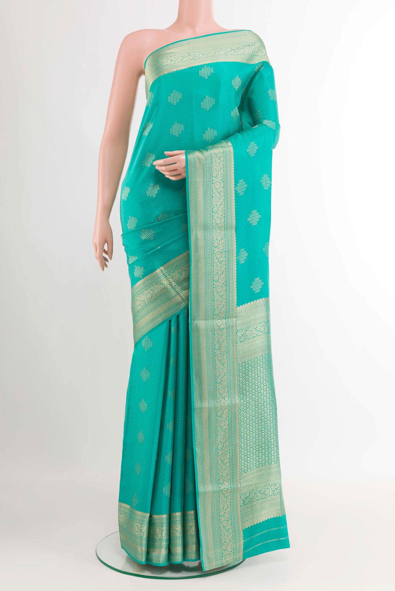 Green Crepe Saree