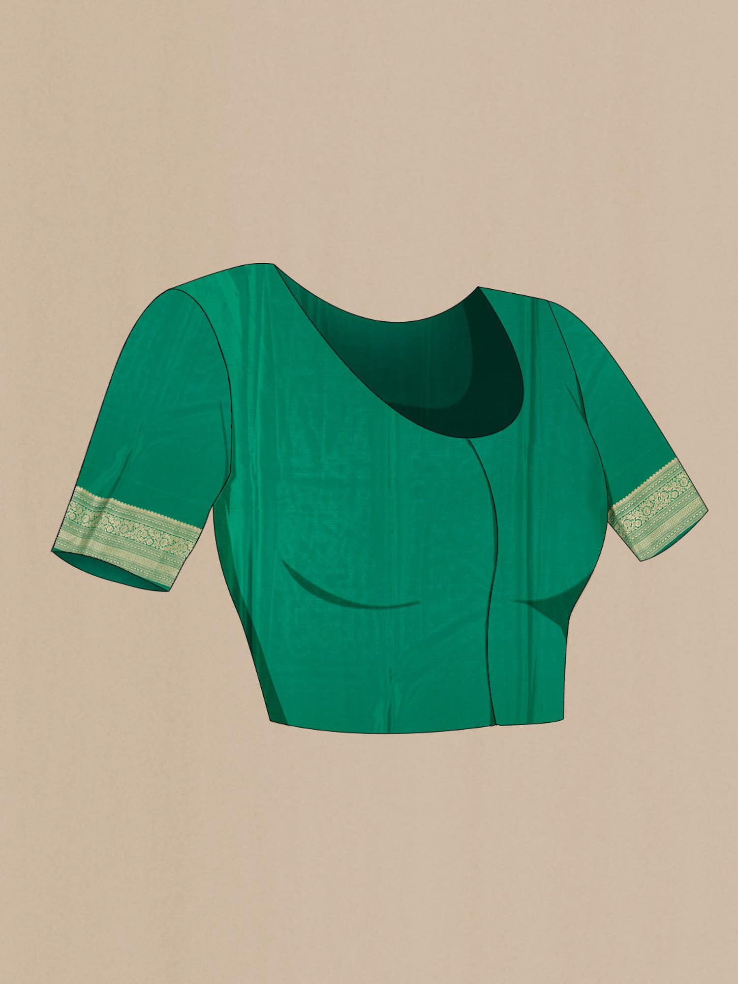 Green Crepe Saree