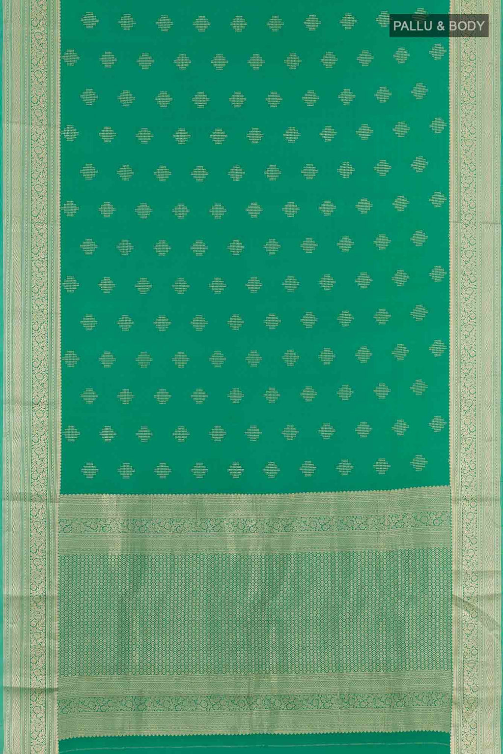 Green Crepe Saree