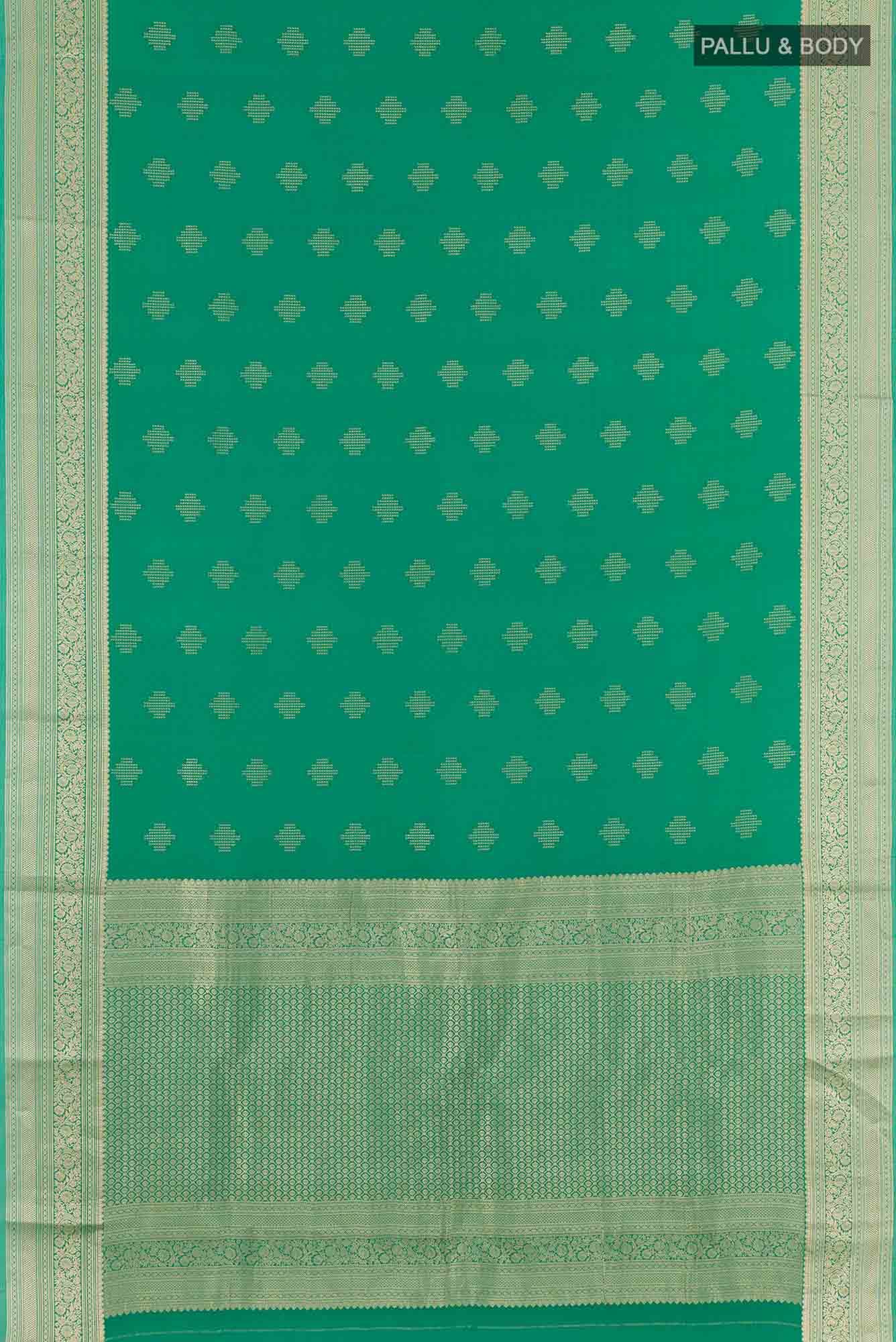 Green Crepe Saree