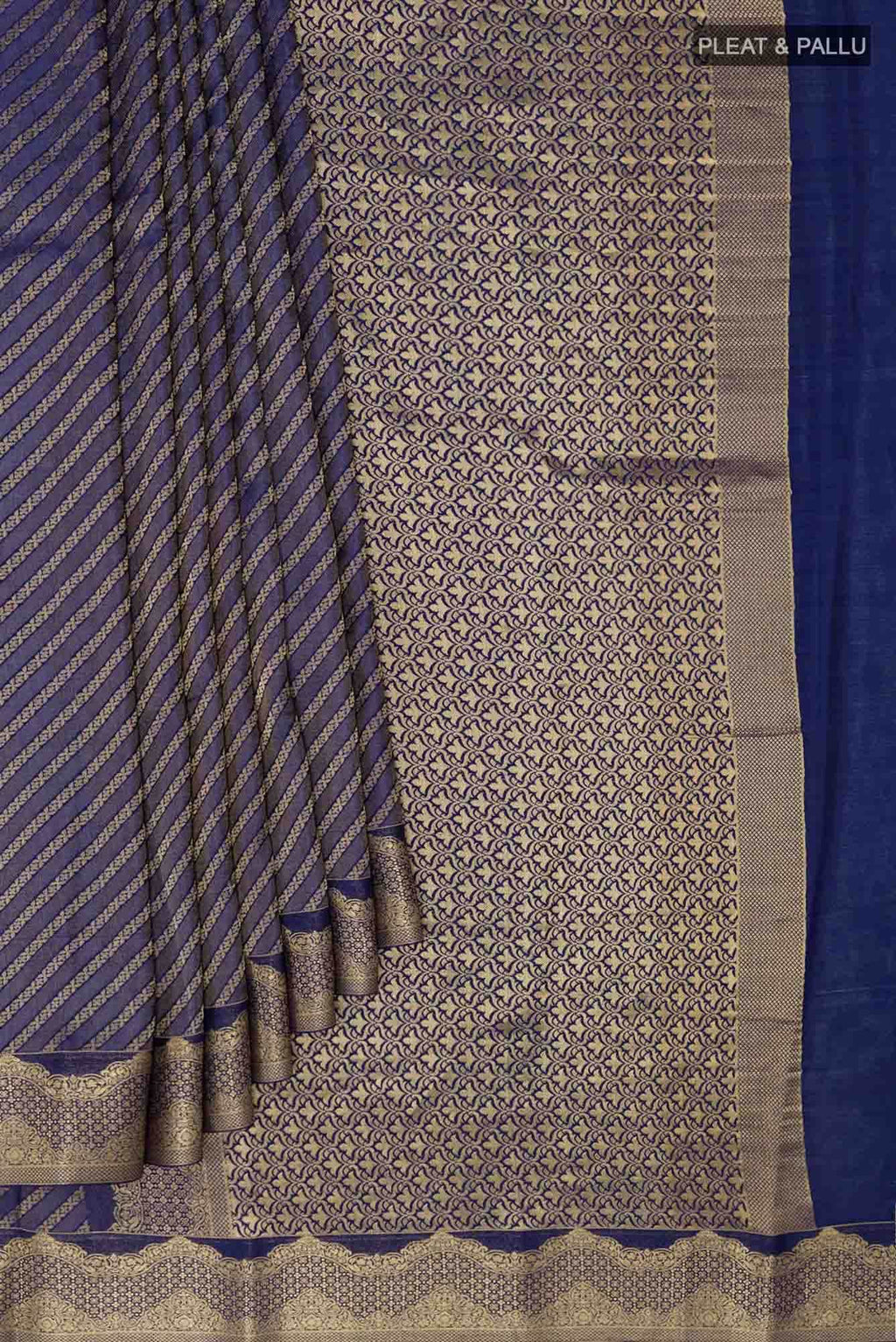 Blue Crepe Saree