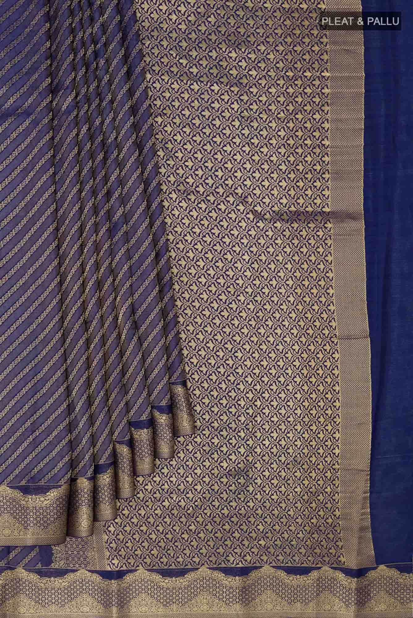 Blue Crepe Saree
