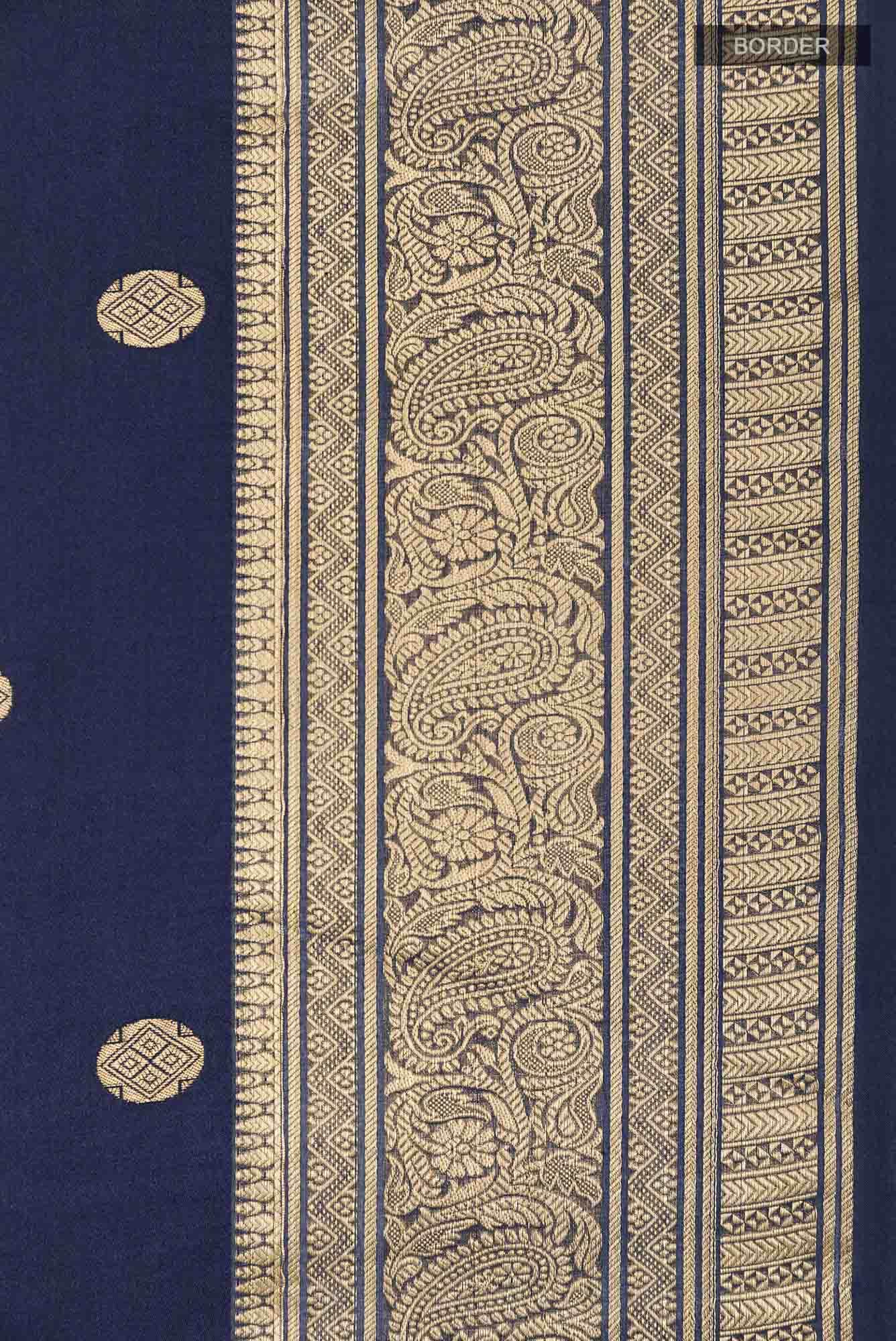 Navy Blue Crepe Saree