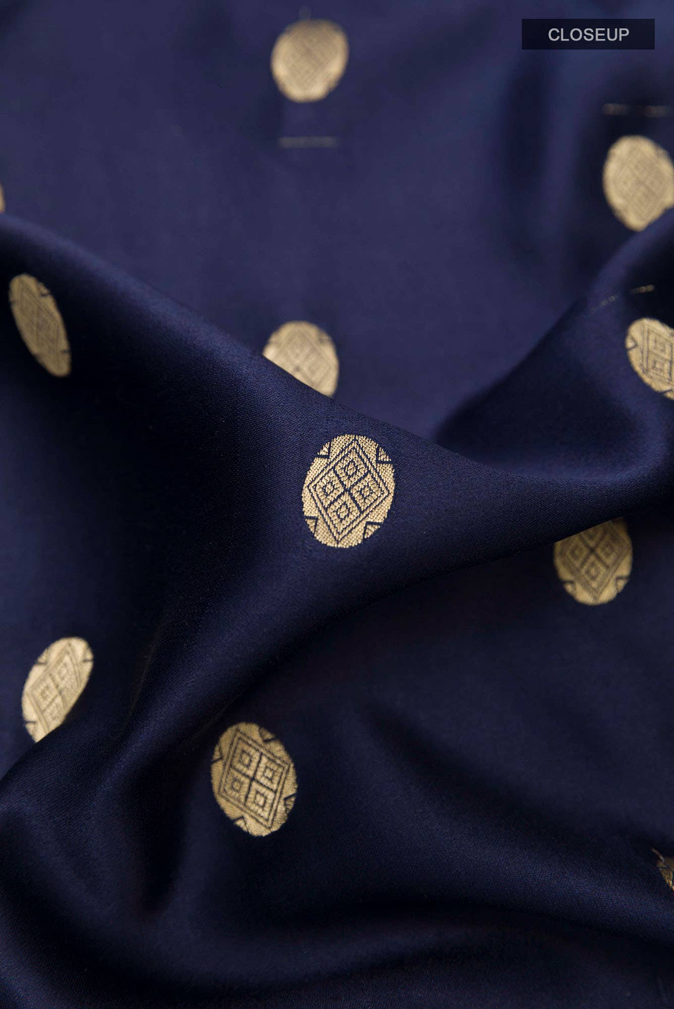 Navy Blue Crepe Saree