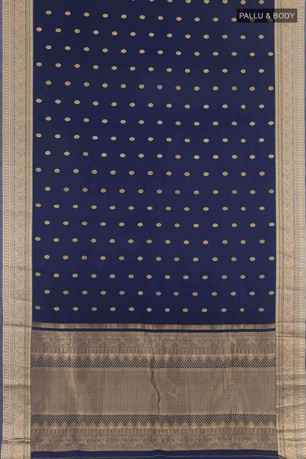 Navy Blue Crepe Saree