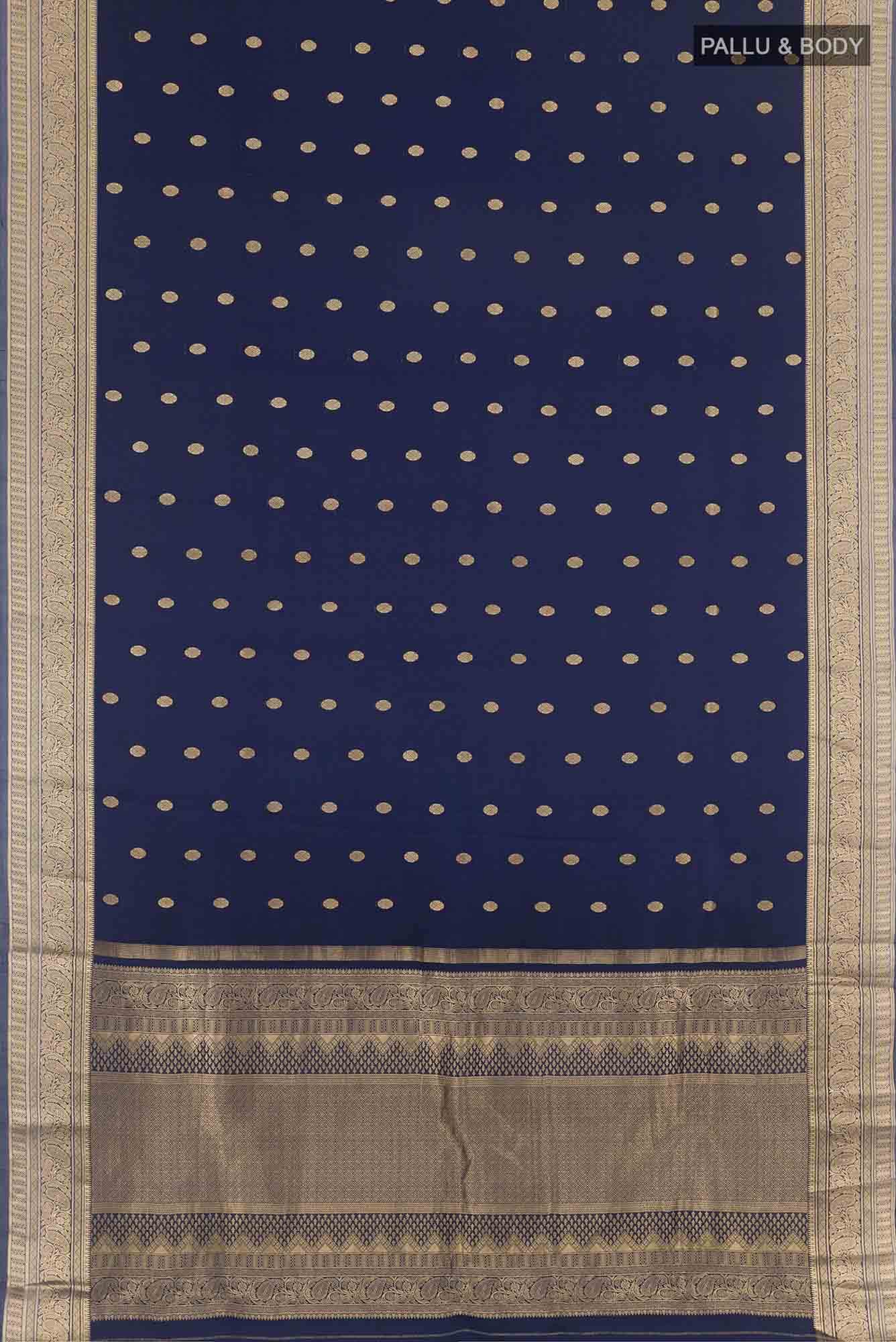 Navy Blue Crepe Saree