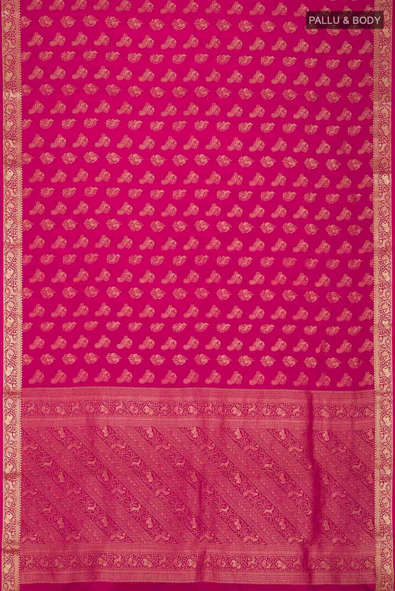 Pink Mysore Crepe Saree