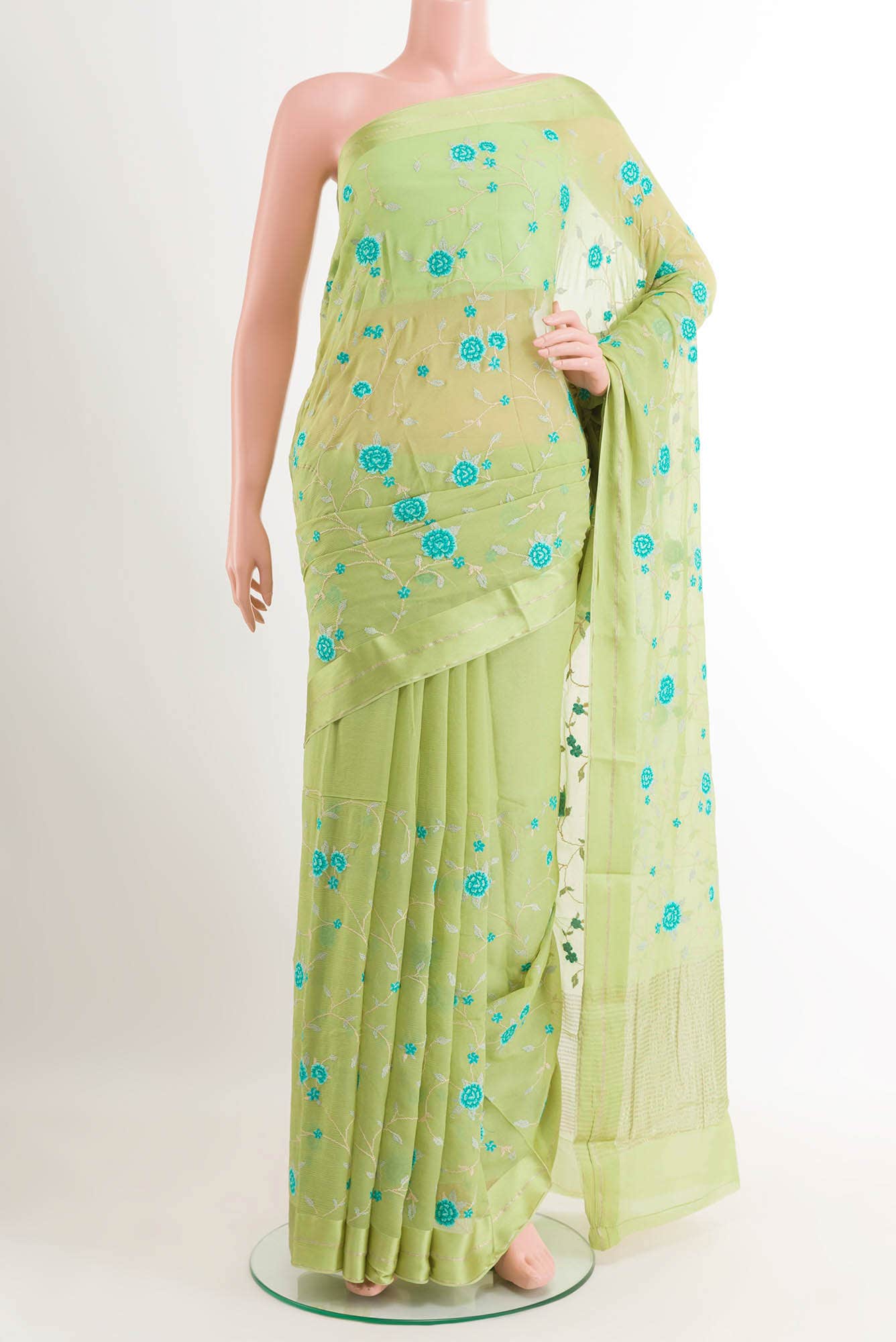 Light Green Chiffon Saree