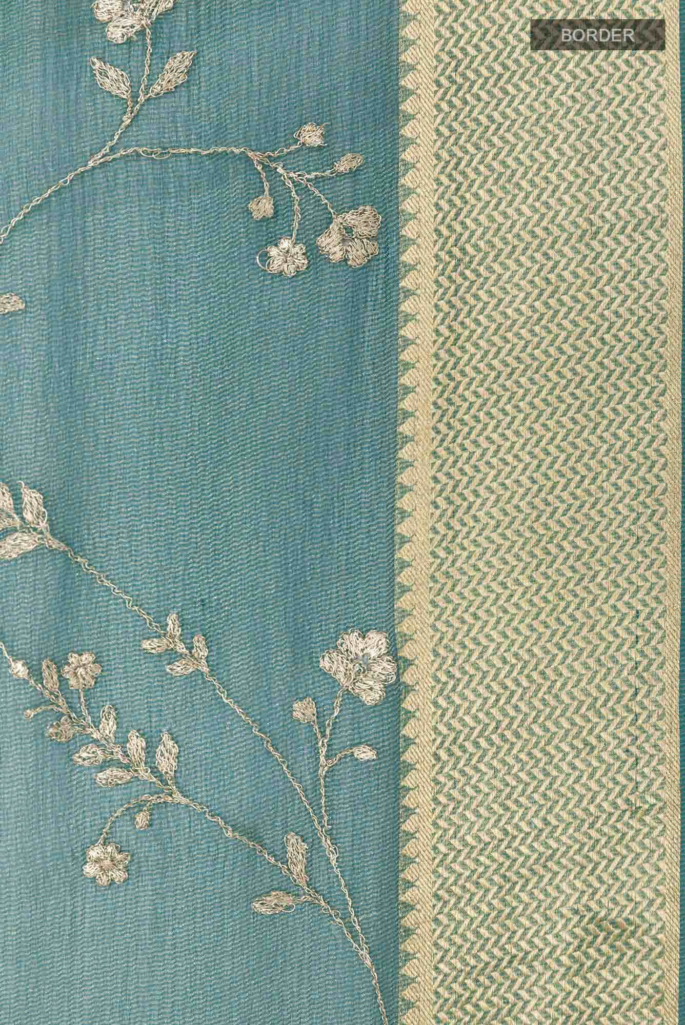 Blue Chiffon Saree