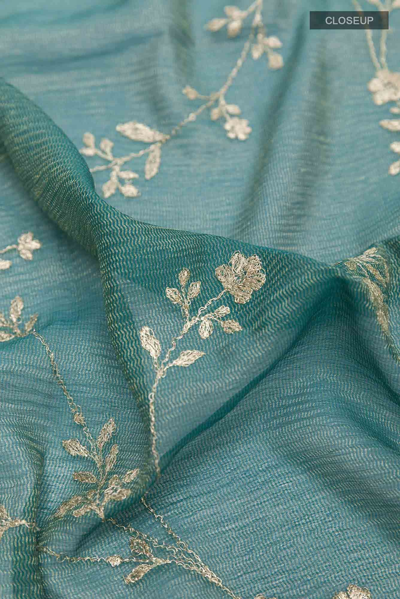 Blue Chiffon Saree