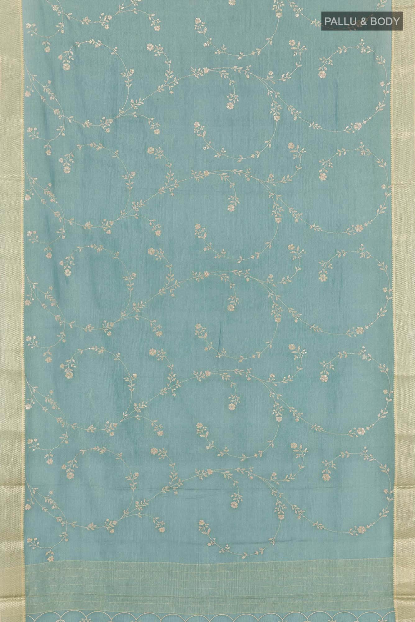 Blue Chiffon Saree