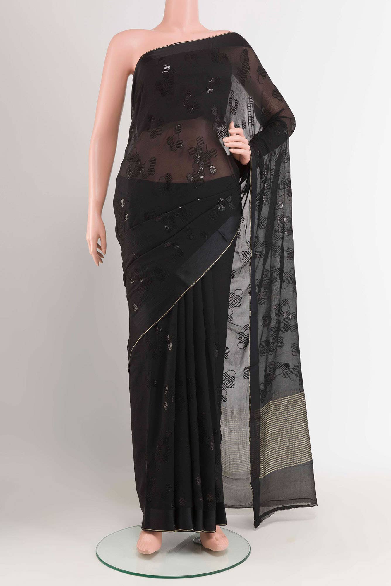 Black Chiffon Saree