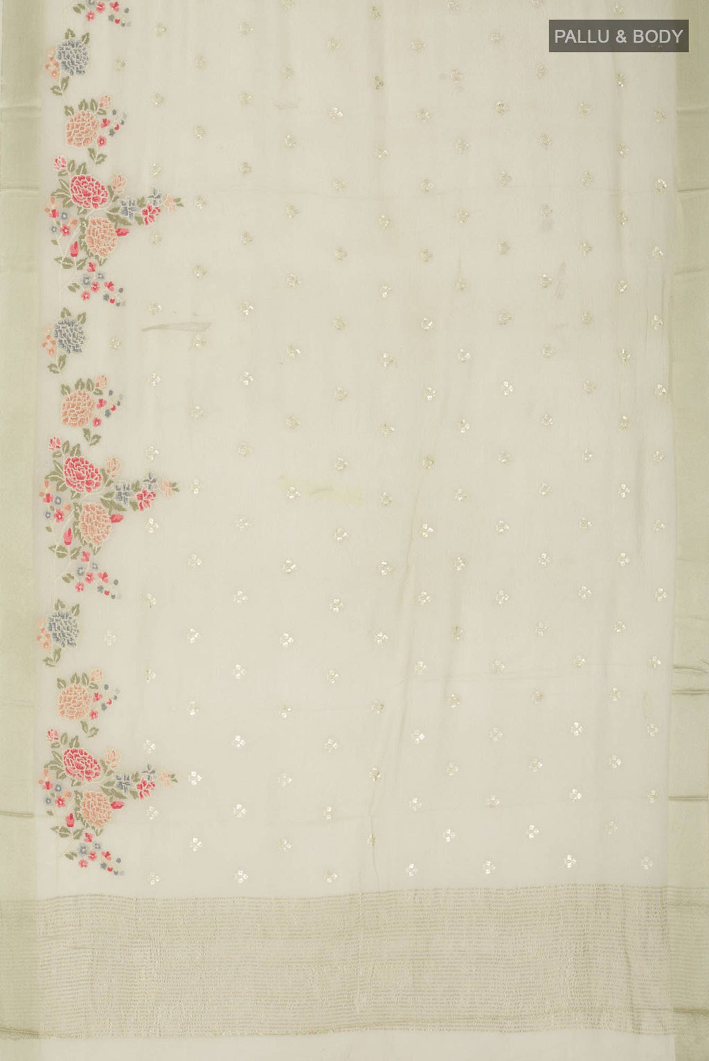 Sage Green Mysore Chiffon Saree
