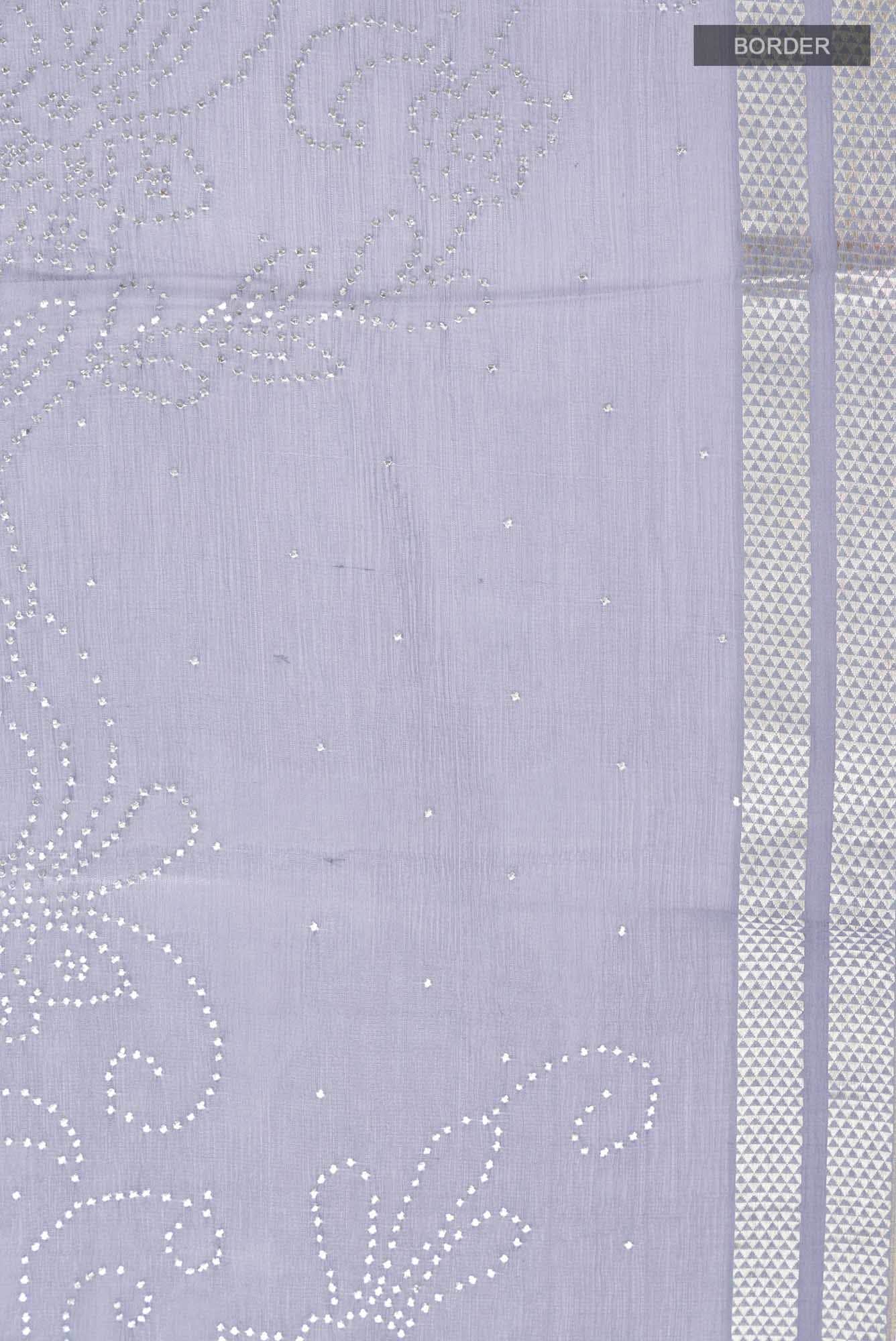 Grey Mysore Chiffon Saree