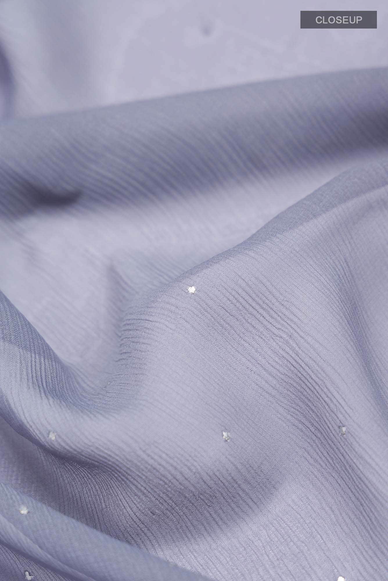 Grey Mysore Chiffon Saree