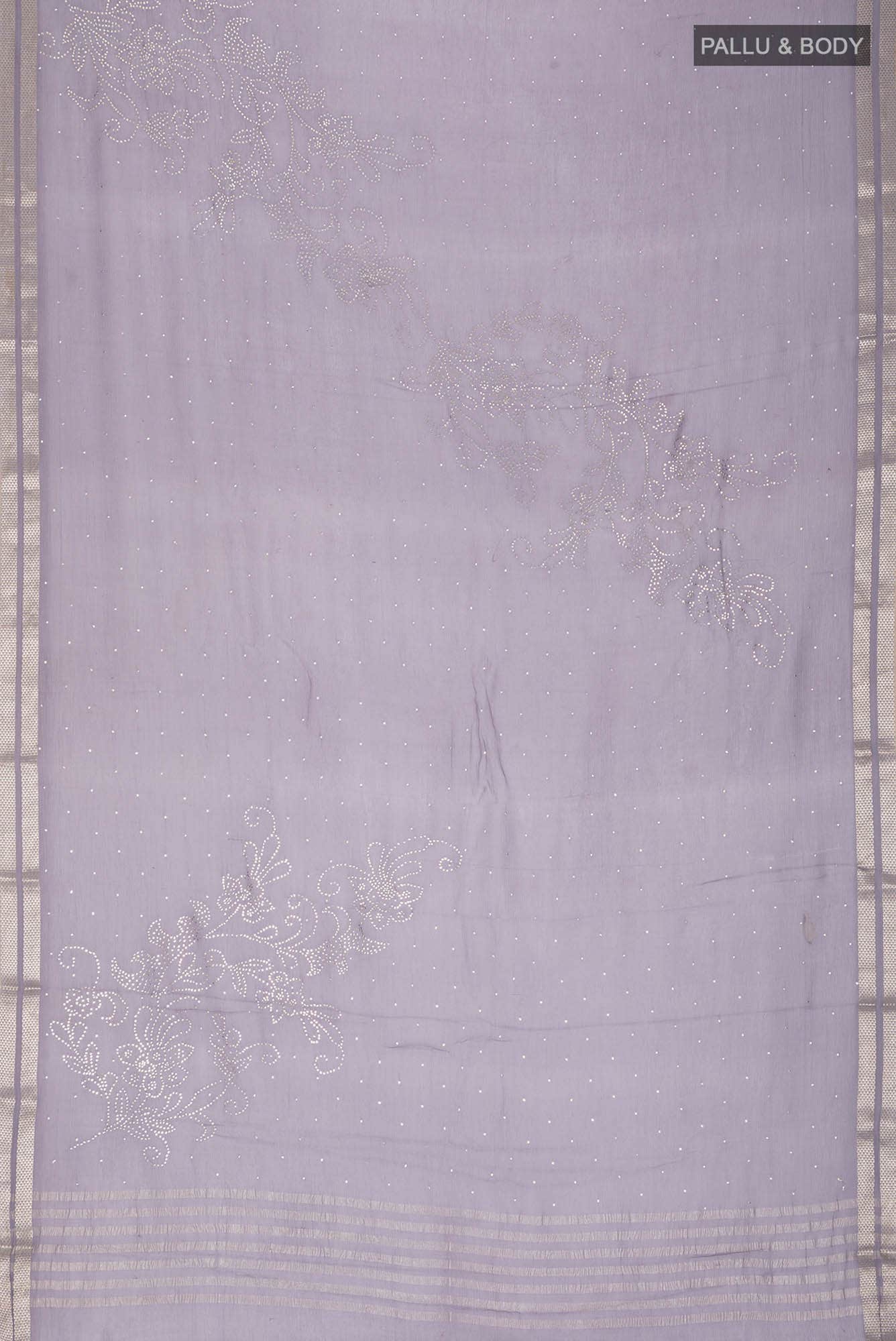 Grey Mysore Chiffon Saree