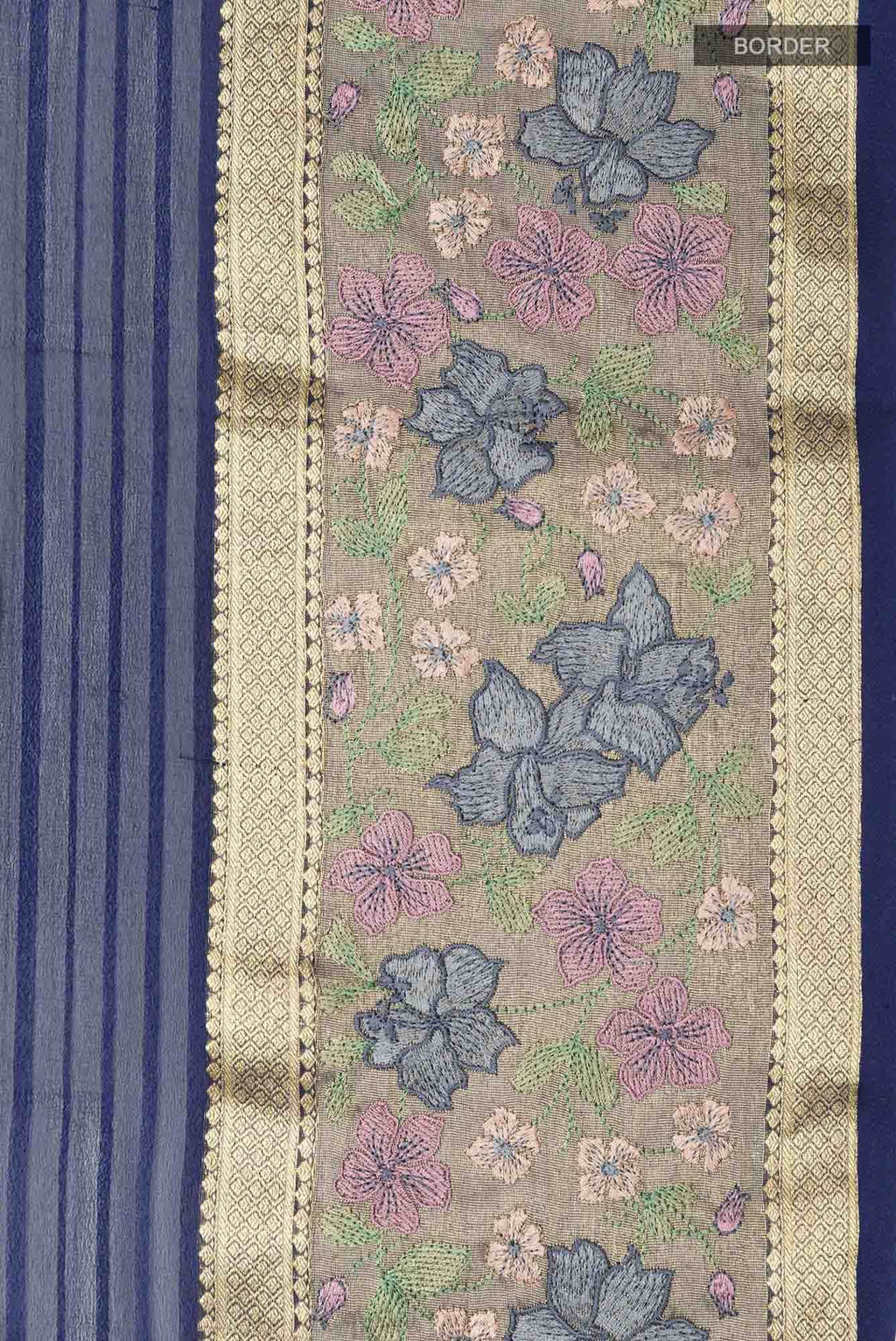 Dark Blue Chiffon Saree