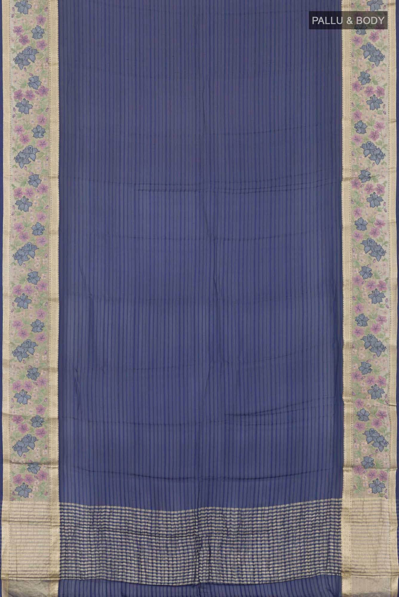 Dark Blue Chiffon Saree