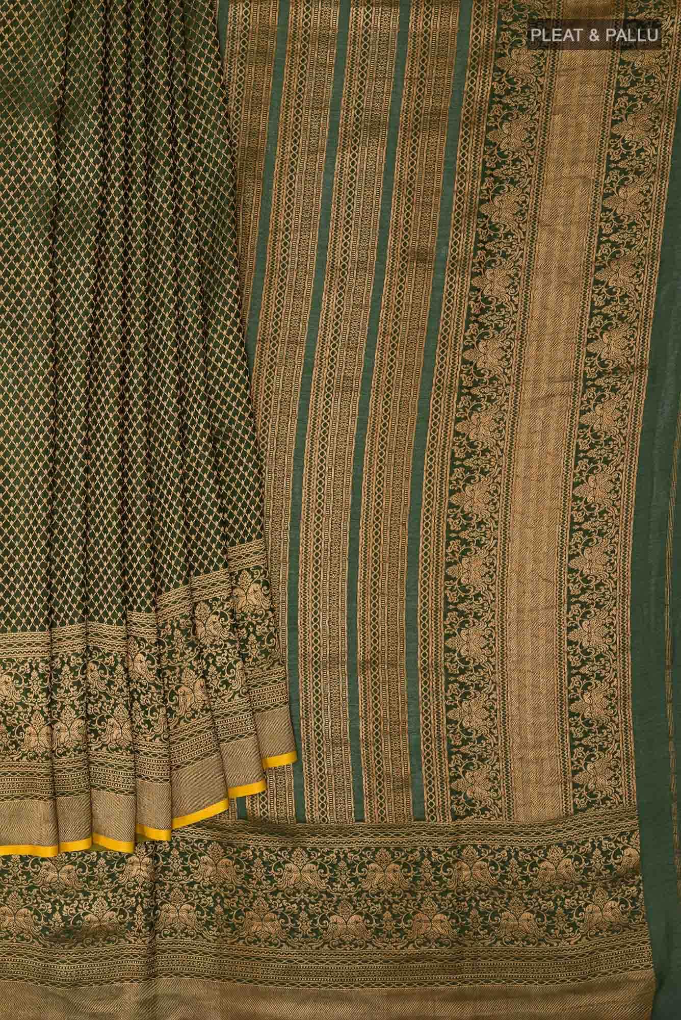 Green Crepe Saree