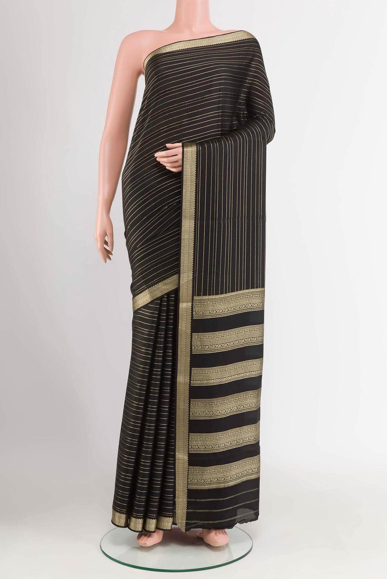 Black Crepe Saree