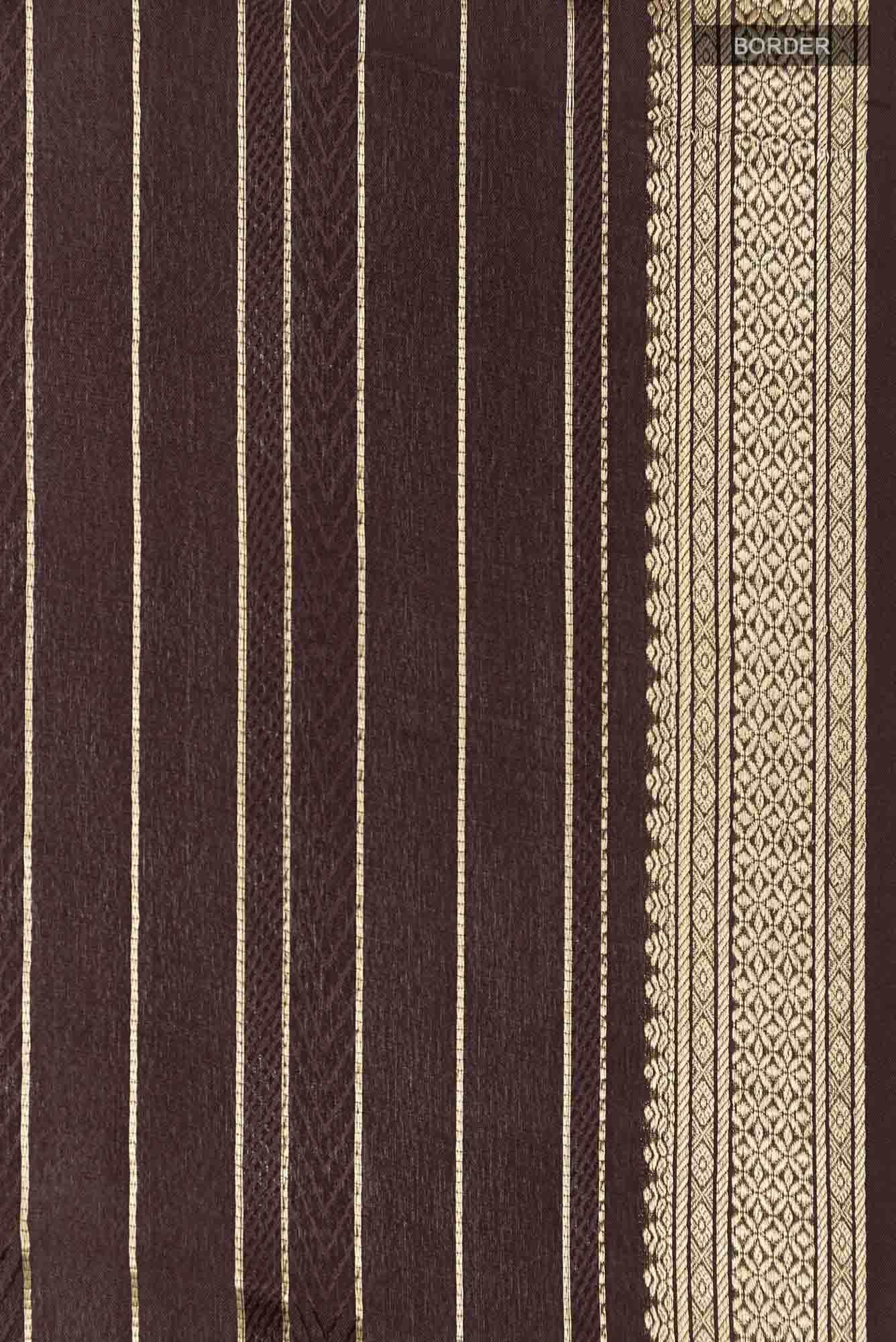 Brown Crepe Saree