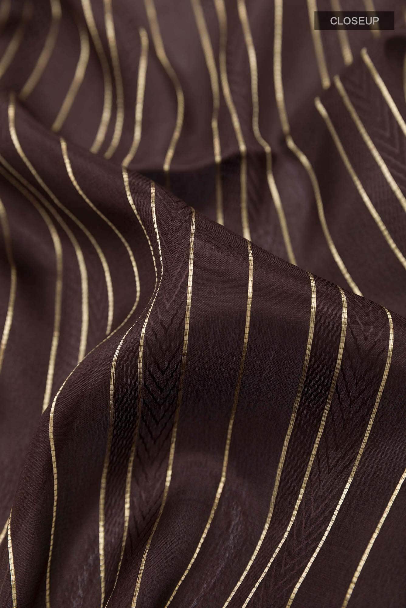 Brown Crepe Saree