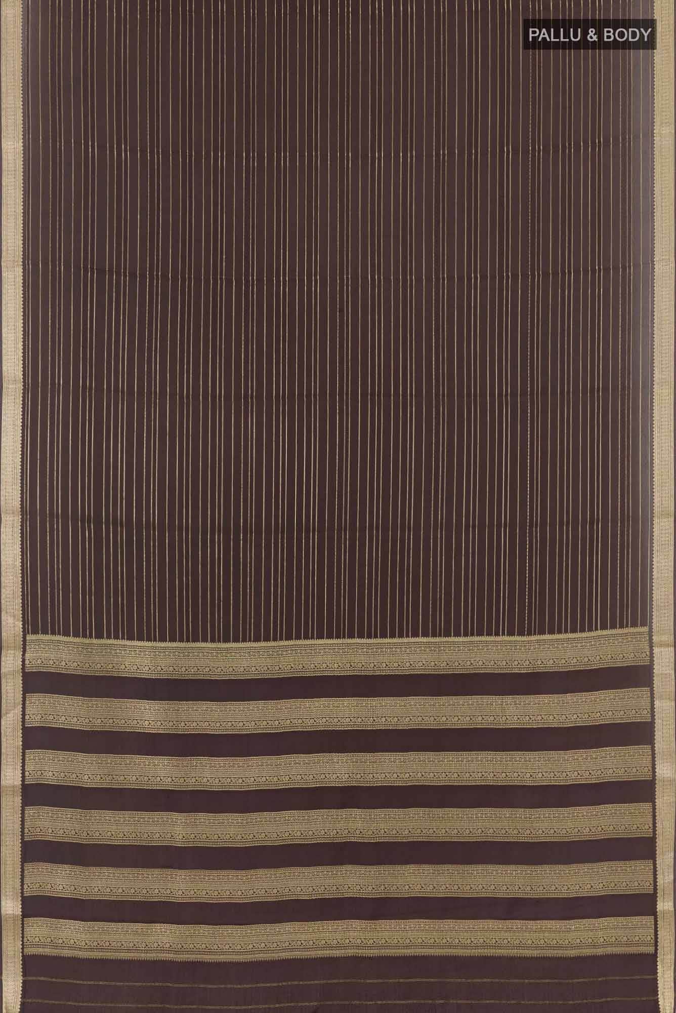 Brown Crepe Saree